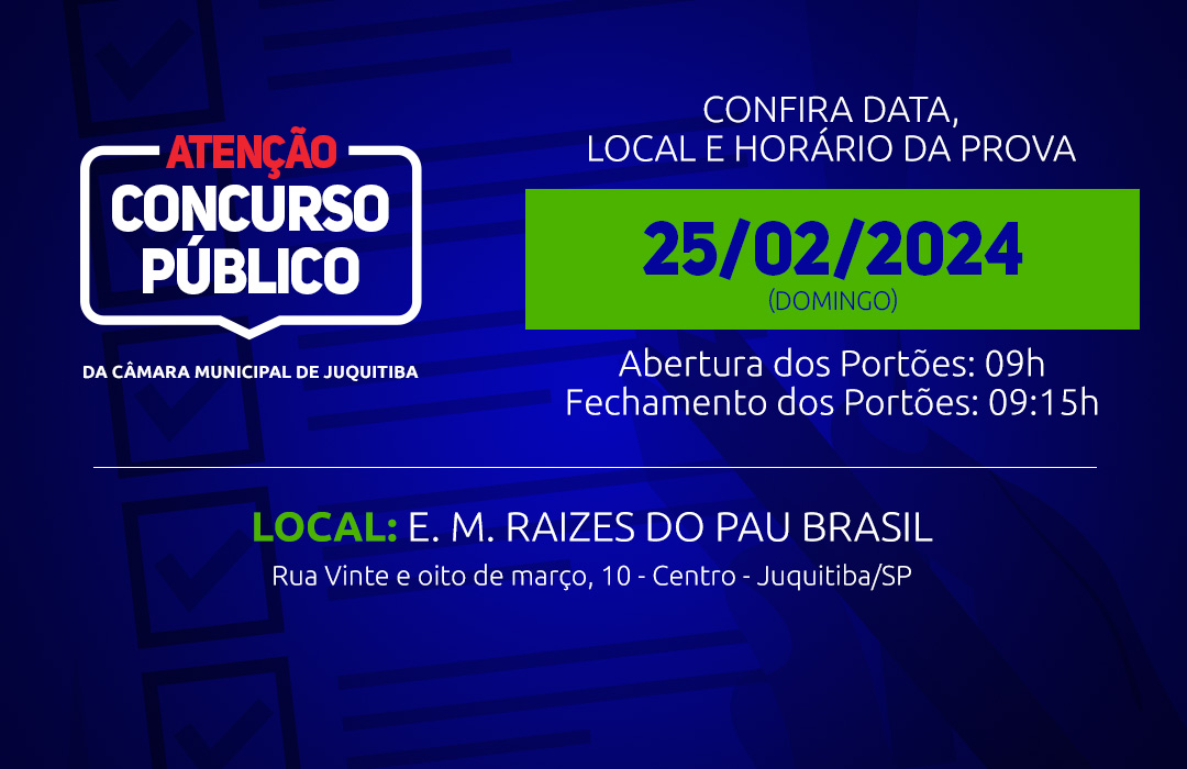 Confira data, local e horário da prova