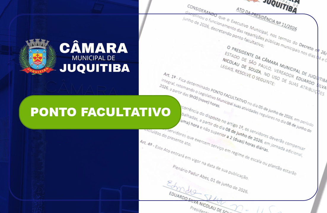 Ponto Facultativo dia 05 de junho