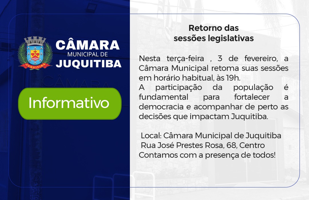 Retorno das Sessões Legislativas